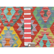 Load image into Gallery viewer, 13&#39;1&quot;x16&#39;2&quot; Colorful, Shiny Wool Hand Woven, Afghan Kilim with Geometric Design Flat Weave Veggie Dyes, Reversible Oversized Oriental Rug FWR490818