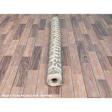 Load image into Gallery viewer, 4&#39;9&quot;x6&#39;5&quot; Ivory, Veggie Dyes Organic Wool Hand Woven, Afghan Kilim with Geometric Elements Flat Weave, Reversible Oriental Rug FWR490968