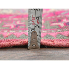 Load image into Gallery viewer, 4&#39;7&quot;x8&#39;2&quot; Pink, Hand Knotted, Bohemian Northwest Persian with a Distinct Abrash, Professionally Cleaned, Worn Down, Pure Wool Oriental Rug FWR491178