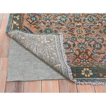 Load image into Gallery viewer, 3&#39;4&quot;x9&#39;5&quot; Tan Color, Vintage Persian Hamadan with All Over Fish Mahi Design, Professionally Cleaned, Pure Wool Hand Knotted, Cropped Thin Wide Runner Oriental Rug FWR491274