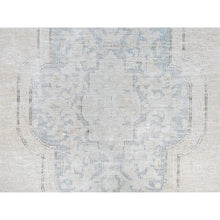 Load image into Gallery viewer, 6&#39;3&quot;x9&#39;6&quot; Ivory, Worn Wool Hand Knotted, Old Persian Kerman Cropped Thin Distressed Look, Oriental Rug FWR491658