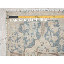 Load image into Gallery viewer, 6&#39;3&quot;x9&#39;6&quot; Ivory, Worn Wool Hand Knotted, Old Persian Kerman Cropped Thin Distressed Look, Oriental Rug FWR491658