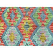 Load image into Gallery viewer, 10&#39;1&quot;x13&#39;1&quot; Colorful, Hand Woven Afghan Kilim with Geometric Design, Vegetable Dyes Flat Weave, Soft Wool Reversible, Oriental Rug FWR493482