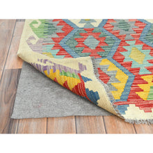 Load image into Gallery viewer, 10&#39;1&quot;x13&#39;1&quot; Colorful, Hand Woven Afghan Kilim with Geometric Design, Vegetable Dyes Flat Weave, Soft Wool Reversible, Oriental Rug FWR493482