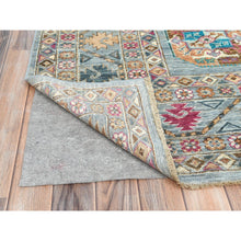 Load image into Gallery viewer, 8&#39;8&quot;x11&#39;9&quot; Light Blue, Vegetable Dyes Dense Weave, Extra Soft Wool Hand Knotted, Afghan Super Kazak with Geometric Medallions, Oriental Rug FWR493638