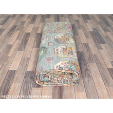 Load image into Gallery viewer, 8&#39;8&quot;x11&#39;9&quot; Light Blue, Vegetable Dyes Dense Weave, Extra Soft Wool Hand Knotted, Afghan Super Kazak with Geometric Medallions, Oriental Rug FWR493638