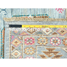 Load image into Gallery viewer, 8&#39;8&quot;x11&#39;9&quot; Light Blue, Vegetable Dyes Dense Weave, Extra Soft Wool Hand Knotted, Afghan Super Kazak with Geometric Medallions, Oriental Rug FWR493638