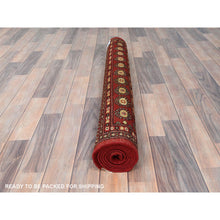 Load image into Gallery viewer, 4&#39;x6&#39;3&quot; Deep and Rich Red, Mori Bokara with Geometric Medallions Design, Extra Soft Wool Hand Knotted, Oriental Rug FWR494508