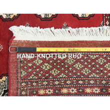 Load image into Gallery viewer, 4&#39;x6&#39;3&quot; Deep and Rich Red, Mori Bokara with Geometric Medallions Design, Extra Soft Wool Hand Knotted, Oriental Rug FWR494508