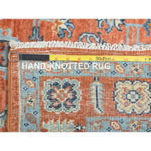 Load image into Gallery viewer, 4&#39;x5&#39;7&quot; Brick Red, Dense Weave Natural Wool, Hand Knotted Afghan Peshawar with Serapi Heriz Design, Vegetable Dyes, Oriental Rug FWR495030