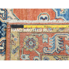 Load image into Gallery viewer, 4&#39;1&quot;x5&#39;9&quot; Coral Red, Afghan Peshawar with Serapi Heriz Design, Natural Dyes Densely Woven, Pure Wool Hand Knotted, Oriental Rug FWR495036