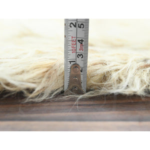 10'1"x14'1" Beige, Undyed Natural Wool Hand Knotted, Shaggy Moroccan Exotic Texture, Oriental Rug FWR495390