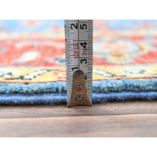 Load image into Gallery viewer, 3&#39;10&quot;x5&#39;10&quot; Denim Blue, Soft Wool Hand Knotted, Afghan Peshawar with All Over Serapi Heriz Design, Vegetable Dyes Dense Weave, Oriental Rug FWR495822