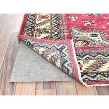 Load image into Gallery viewer, 6&#39;x9&#39;1&quot; Rouge Pink, Natural Dyes Densely Woven, Organic Wool Hand Knotted, Afghan Super Kazak with Large Medallion, Oriental Rug FWR495864