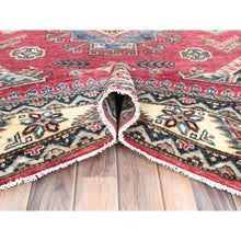 Load image into Gallery viewer, 6&#39;x9&#39;1&quot; Rouge Pink, Natural Dyes Densely Woven, Organic Wool Hand Knotted, Afghan Super Kazak with Large Medallion, Oriental Rug FWR495864