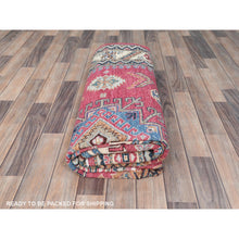 Load image into Gallery viewer, 6&#39;x9&#39;1&quot; Rouge Pink, Natural Dyes Densely Woven, Organic Wool Hand Knotted, Afghan Super Kazak with Large Medallion, Oriental Rug FWR495864