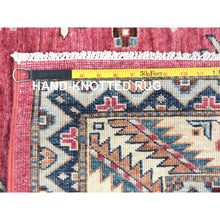 Load image into Gallery viewer, 6&#39;x9&#39;1&quot; Rouge Pink, Natural Dyes Densely Woven, Organic Wool Hand Knotted, Afghan Super Kazak with Large Medallion, Oriental Rug FWR495864