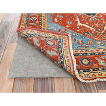 Load image into Gallery viewer, 4&#39;x5&#39;9&quot; Imperial Red, Afghan Peshawar with Large Medallion Heriz Design Natural Dyes, Pure Wool Hand Knotted, Oriental Rug FWR496956