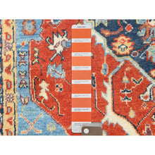 Load image into Gallery viewer, 4&#39;x5&#39;9&quot; Imperial Red, Afghan Peshawar with Large Medallion Heriz Design Natural Dyes, Pure Wool Hand Knotted, Oriental Rug FWR496956