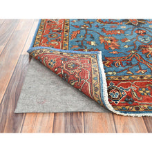 Load image into Gallery viewer, 4&#39;x5&#39;10&quot; Air Force Blue, Afghan Peshawar with All Over Heriz Design Vegetable Dyes, Natural Wool Hand Knotted, Oriental Rug FWR496968