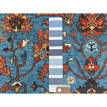 Load image into Gallery viewer, 4&#39;x5&#39;10&quot; Air Force Blue, Afghan Peshawar with All Over Heriz Design Vegetable Dyes, Natural Wool Hand Knotted, Oriental Rug FWR496968