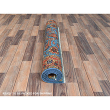 Load image into Gallery viewer, 4&#39;x5&#39;10&quot; Air Force Blue, Afghan Peshawar with All Over Heriz Design Vegetable Dyes, Natural Wool Hand Knotted, Oriental Rug FWR496968