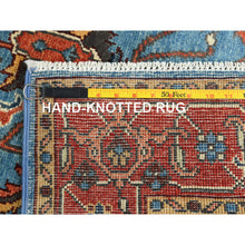 Load image into Gallery viewer, 4&#39;x5&#39;10&quot; Air Force Blue, Afghan Peshawar with All Over Heriz Design Vegetable Dyes, Natural Wool Hand Knotted, Oriental Rug FWR496968