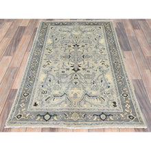 Load image into Gallery viewer, 2&#39;10&quot;x4&#39;10&quot; Beige, Afghan Peshawar with All Over Heriz Design, Natural Dyes, Natural Wool, Hand Knotted, Oriental Rug FWR497508