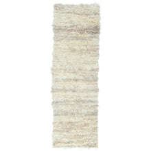 Load image into Gallery viewer, 2&#39;6&quot;x8&#39; Powder Ivory, Ben Ourain Moroccan Berber Shilhah Design, Natural Dyes, Extra Soft Wool, Hand Knotted Runner, Oriental Rug FWR497934