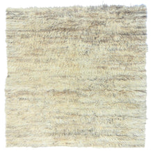 Load image into Gallery viewer, 6&#39;1&quot;x6&#39;1&quot; Bone Ivory, Ben Ourain Moroccan Berber Shilhah Design, Natural Dyes, Organic Wool, Hand Knotted, Square Oriental Rug FWR497946