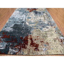 Load image into Gallery viewer, 10&#39;x14&#39;2&quot; Bone Gray, Natural Wool Hand Knotted, Abstract Design, Dense Weave Persian Knot, Oriental Rug FWR498510