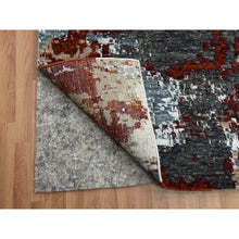 Load image into Gallery viewer, 10&#39;x14&#39;2&quot; Bone Gray, Natural Wool Hand Knotted, Abstract Design, Dense Weave Persian Knot, Oriental Rug FWR498510