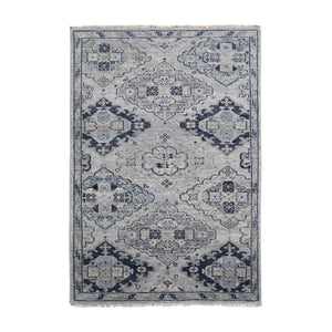 5'10"x8'10" Silver Gray, Natural Wool Hand Knotted, Anatolian Design, Supple Collection Thick and Plush, Oriental Rug FWR504426