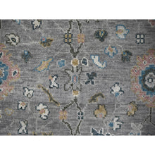 Load image into Gallery viewer, 6&#39;2&quot;x9&#39; Gray with Pop of Color, Oushak Design, Plush and Lush Supple Collection, Soft Wool Hand Knotted, Oriental Rug FWR505602