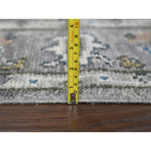 6'2"x9' Gray with Pop of Color, Oushak Design, Plush and Lush Supple Collection, Soft Wool Hand Knotted, Oriental Rug FWR505602