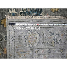 Load image into Gallery viewer, 6&#39;2&quot;x9&#39; Gray with Pop of Color, Oushak Design, Plush and Lush Supple Collection, Soft Wool Hand Knotted, Oriental Rug FWR505602