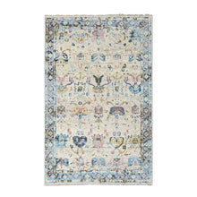 Load image into Gallery viewer, 5&#39;10&quot;x8&#39;10&quot; Ivory, Hand Knotted, Mahal Design, Supple Collection, Soft Pile, Pure Wool, Vegetable Dyes, Oriental Rug FWR505764