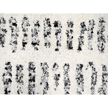 Load image into Gallery viewer, 12&#39;1&quot;x17&#39;9&quot; White Heat with Charcoal Black, Modern Design, Organic Wool, Natural Dyes, Tone on Tone, Soft Pile, Hand Knotted, Oversized Oriental Rug FWR506694