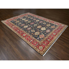 Load image into Gallery viewer, 9&#39;x12&#39; Carbon Black With Turkey Red, Karajeh Design with All Over Pattern, Vegetable Dyes, Pure Wool, Soft Pile, Hand Knotted, Oriental Rug FWR506742