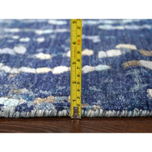 Load image into Gallery viewer, 4&#39;x6&#39; Millennium Blue, Modern Mosaic Design with Mix of Gold, Denser Weave, Wool and Silk, Persian Knot, Hand Knotted, Oriental Rug FWR507090