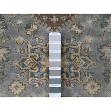 Load image into Gallery viewer, 4&#39;1&quot;x6&#39; Oxford Gray, Hand Knotted, Karajeh Design with Geometric Medallion, Extra Soft Wool, Oriental Rug FWR507300