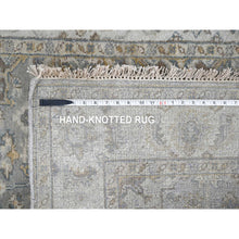 Load image into Gallery viewer, 4&#39;1&quot;x6&#39; Oxford Gray, Hand Knotted, Karajeh Design with Geometric Medallion, Extra Soft Wool, Oriental Rug FWR507300