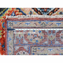 Load image into Gallery viewer, 6&#39;x8&#39;10&quot; Prismatic Red, Supple Collection Hand Knotted Shiraz Design with Serrated Medallions, Organic Wool, Oriental Rug FWR507378