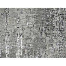 Load image into Gallery viewer, 5&#39;10&quot;x5&#39;9&quot; Stone Eagle and Lava Gray, Densely Woven, Persian Knot, Abstract with Mosaic Design, Wool and Silk, Hand Knotted, Square Oriental Rug FWR507630