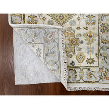 Load image into Gallery viewer, 2&#39;7&quot;x7&#39;9&quot; Acoustic White, Hand Knotted, Karajeh Design Tribal Medallions, Extra Soft Wool, Runner Oriental Rug FWR507642