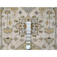 Load image into Gallery viewer, 2&#39;7&quot;x7&#39;9&quot; Acoustic White, Hand Knotted, Karajeh Design Tribal Medallions, Extra Soft Wool, Runner Oriental Rug FWR507642