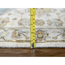 Load image into Gallery viewer, 2&#39;7&quot;x7&#39;9&quot; Acoustic White, Hand Knotted, Karajeh Design Tribal Medallions, Extra Soft Wool, Runner Oriental Rug FWR507642