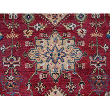 Load image into Gallery viewer, 12&#39;x12&#39; Fire Brick Red, Karajeh with Geometric Medallions Design, Pure Wool, Hand Knotted, Round Oriental Rug FWR508116