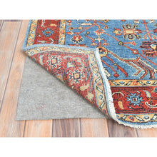 Load image into Gallery viewer, 4&#39;x5&#39;8&quot; Steel Blue, Afghan Peshawar with All Over Heriz Design, Extra Soft Wool, Hand Knotted, Oriental Rug FWR510036