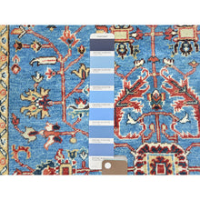 Load image into Gallery viewer, 4&#39;x5&#39;8&quot; Steel Blue, Afghan Peshawar with All Over Heriz Design, Extra Soft Wool, Hand Knotted, Oriental Rug FWR510036